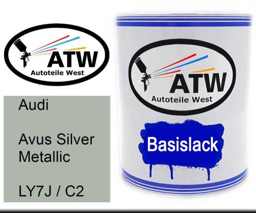 Audi, Avus Silver Metallic, LY7J / C2: 1L Lackdose, von ATW Autoteile West.